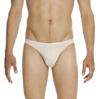 HOM Mens Micro Briefs Plumes - Ultralight Microfiber, Slip, Underwear, Stretch, plain nude (skin) S (Small)