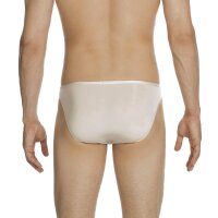 HOM Mens Micro Briefs Plumes - Ultralight Microfiber, Slip, Underwear, Stretch, plain nude (skin) S (Small)
