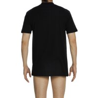 HOM Mens T-Shirt Crew Neck - Tee Shirt Harro New, short Sleeve, round Neck, one coloured black S (Small)