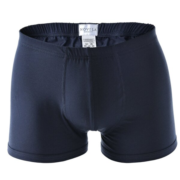 NOVILA Herren Sport-Pants - Shorts, Stretch Cotton, Fein-Single-Jersey, uni Marine S (Small)