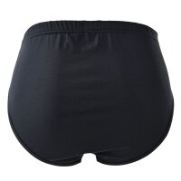 NOVILA Mens Sport Briefs - Stretch Cotton, Fine Single Jersey, Plain Black XL (X-Large)