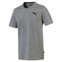 PUMA Herren T-Shirt - Essentials Small Logo Tee, Rundhals, Kurzarm, uni grau melange (Medium Gray Heather) S (Small)