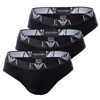 EMPORIO ARMANI mens briefs pack of 3 - briefs, underwear, stretch cotton black S (Small)