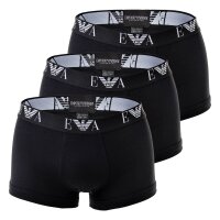EMPORIO ARMANI Herren Shorts 3er Pack - Trunks, Pants, Unterwäsche, Stretch Cotton schwarz S