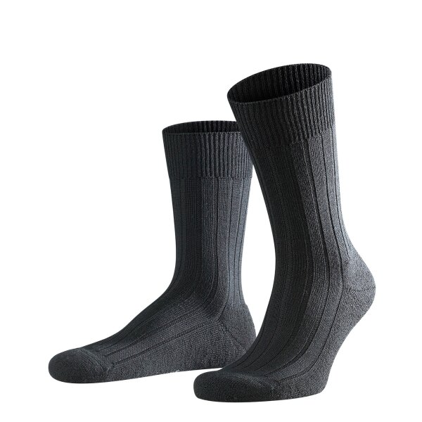 FALKE Herren Socken - Teppich im Schuh, Merinowolle, Unifarben schwarz 41-42