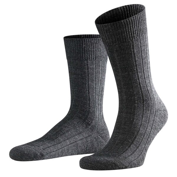 FALKE Herren Socken - Teppich im Schuh, Merinowolle, Unifarben anthrazit 41-42