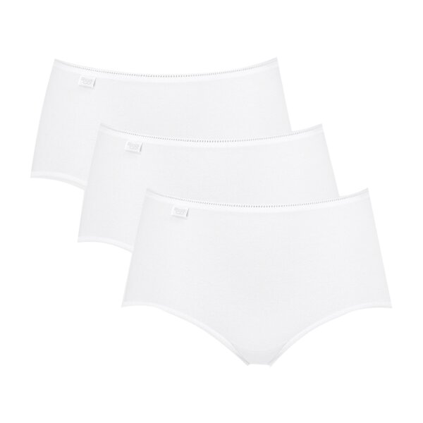 Sloggi Damen Midi, 3er Pack - 24/7 Cotton, einfarbig Weiß 38