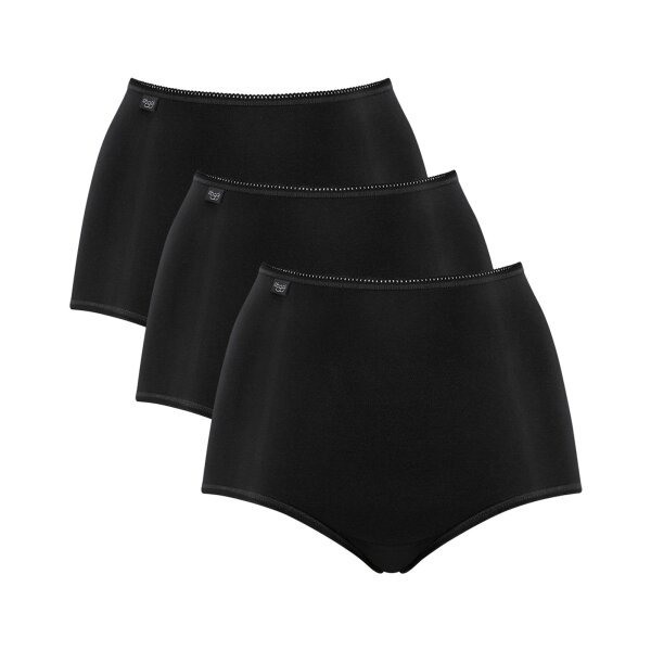 Sloggi Damen Slip Maxi, 3er Pack - 24/7 Microfibre, einfarbig Schwarz 42