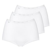 Sloggi Damen Slip Maxi, 3er Pack - Basic+, einfarbig Weiß 40