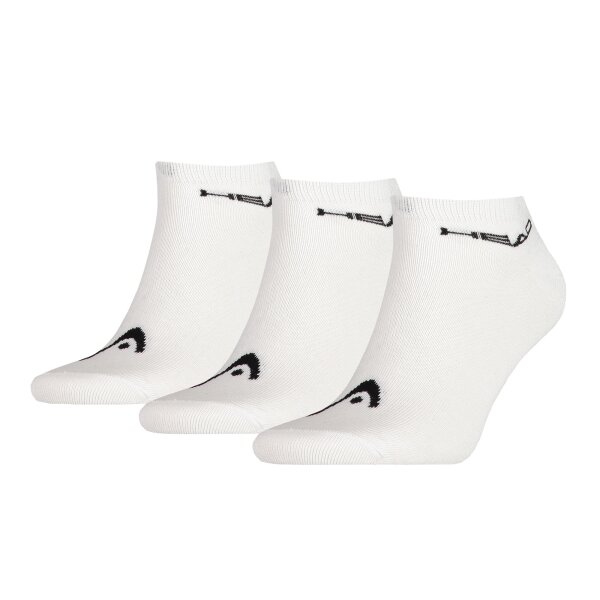 HEAD Unisex Sneaker Socks, Pack of 3 - soft Cotton Mix, unicoloured white 35-38 (UK 2.5-5)