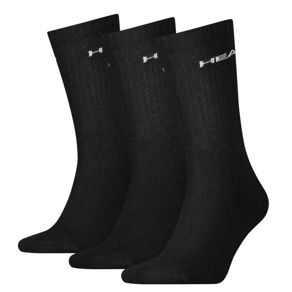 HEAD Unisex Crew Socks, Pack of 3 - soft Cotton Mix, unicoloured
