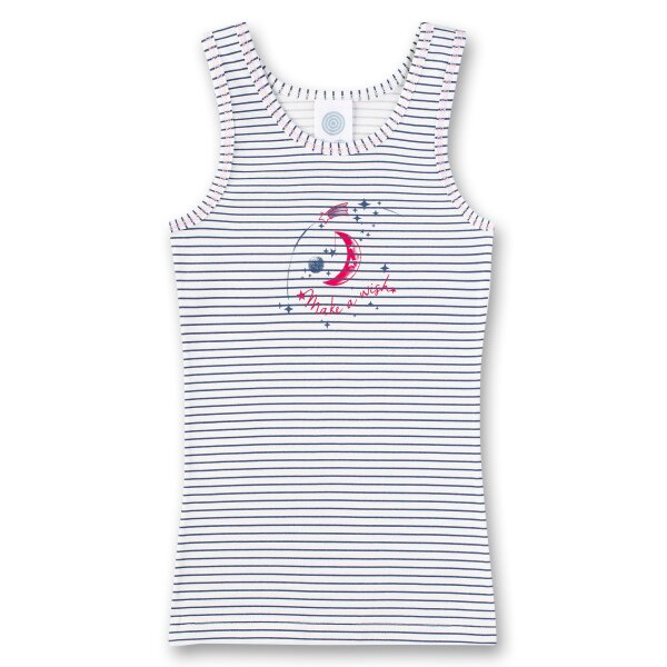 Sanetta Girls Undershirt - Shirt without Arms, Top, blue/white striped, Print 104 (3 years)