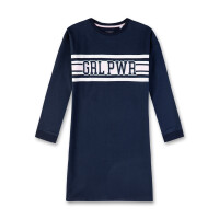 Sanetta Mädchen Nachthemd - Sleepshirt, Langarm, "GRL PW" Schriftzug, blau  128 (6-7 Jahre)