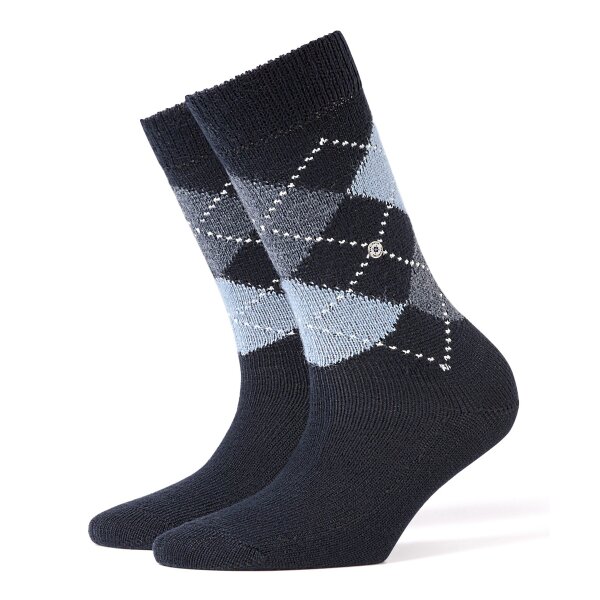 Burlington Ladies Socks WHITBY - Short stocking, diamond pattern, onesize, 36-41 Marine