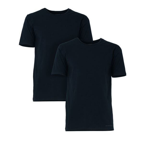 BALDESSARINI Herren Unterhemd 2er Pack - T-Shirt, Rundhals, Halbarm, Stretch Cotton schwarz S (Small)