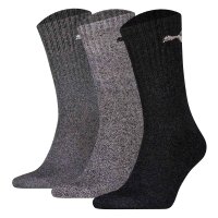 PUMA Unisex Sportsocken, 3 Paar - Tennissocken, Crew Sport Socken, einfarbig Dunkelgrau/Grau/Hellgrau 47-49
