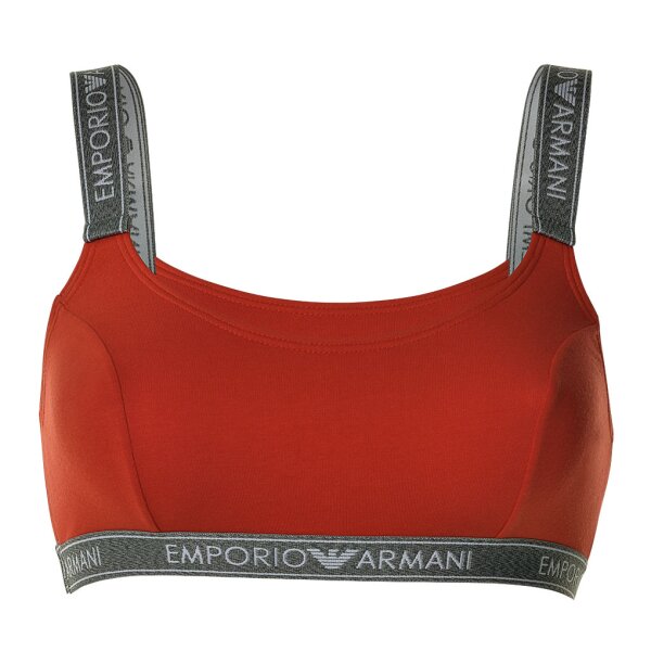 EMPORIO ARMANI Women Bustier - Bralett, Bra, Ironless, Stretch Cotton Red XS (X-Small)
