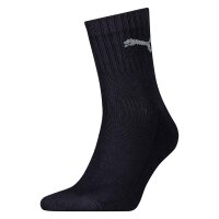 PUMA Unisex Sportsocken, 3 Paar - Short Crew Socks, Tennissocken, einfarbig Blau/Grau 47-49