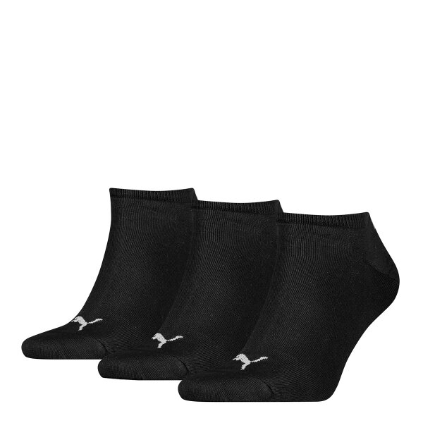 PUMA Unisex Socken, 3er Pack - Sneaker-Socken, Damen, Herren, einfarbig Schwarz 47-49