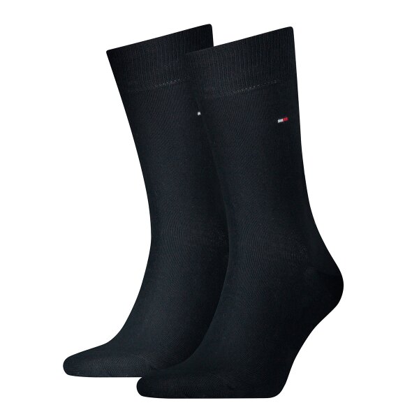 TOMMY HILFIGER Men Socks, Pack of 2 - Classic, Stockings, plain Dark blue 43-46