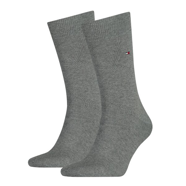 TOMMY HILFIGER Herren Socken, 2er Pack - Classic, Strümpfe, einfarbig Hellgrau 43-46