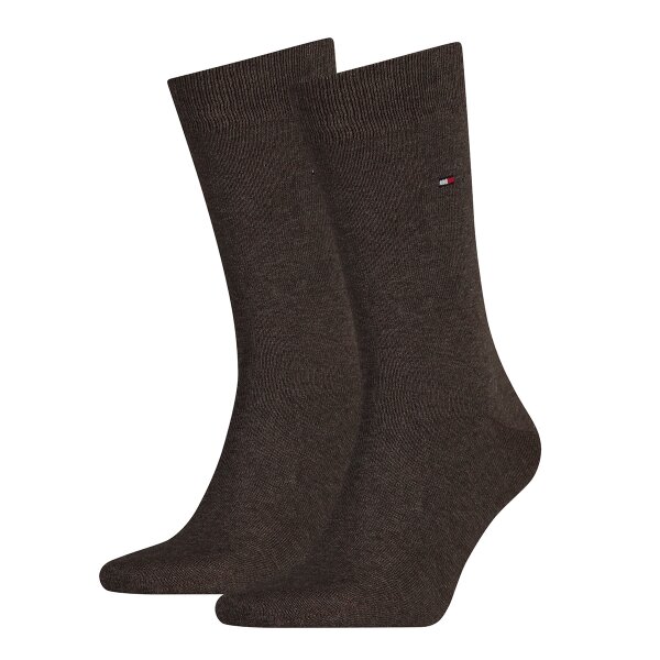 TOMMY HILFIGER Herren Socken, 2er Pack - Classic, Strümpfe, einfarbig Braun 43-46