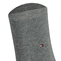 TOMMY HILFIGER Damen Socken, 2er Pack - Classic, Strümpfe, einfarbig Hellgrau 35-38