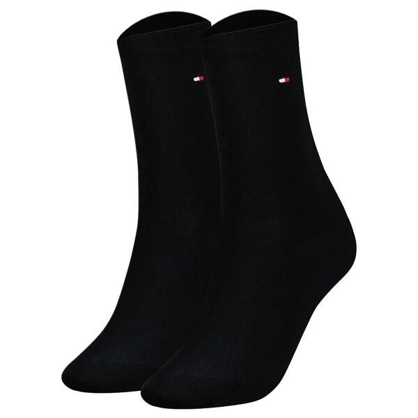 TOMMY HILFIGER Damen Socken, 2er Pack - Classic, Strümpfe, einfarbig Schwarz 35-38