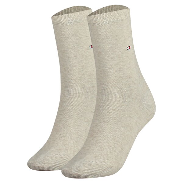 TOMMY HILFIGER Damen Socken, 2er Pack - Classic, Strümpfe, einfarbig Beige 39-42