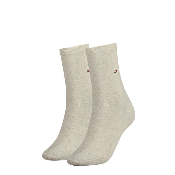 TOMMY HILFIGER Women Socks, Pack of 2 - Classic, Stockings, plain Beige 39-42