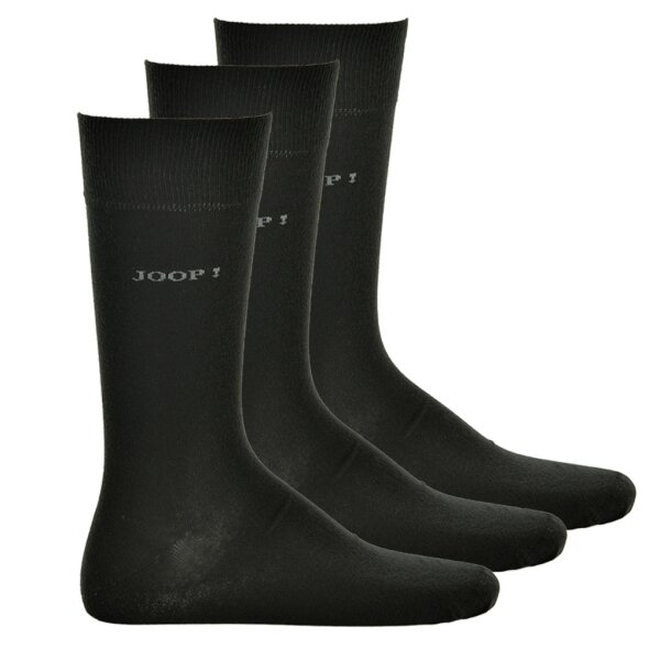 JOOP! Herren Socken, 3er Pack - Kurzsocken, Baumwolle, Unifarben Schwarz 39-42