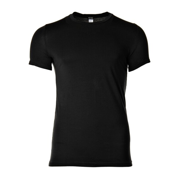 HOM Mens T-Shirt Crew Neck - Tee Shirt Supreme Cotton, short Sleeve, round Neck, one coloured, Supima Cotton