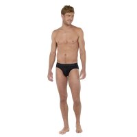 HOM Herren Slip - Mini Briefs HO1, Unterhose, Baumwoll-Modal, einfarbig Schwarz M