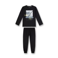 Sanetta Boys Pyjamas Set - long, Children, 2-Piece, 140-176, black 140 (8-9 years)