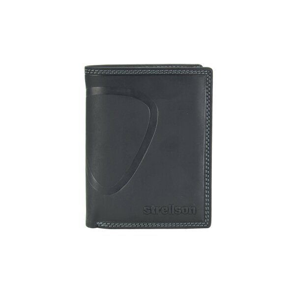 Strellson Herren Geldbörse, echtes Leder - Baker Street Billfold V8, 9,5x12,5x2cm (HxLxB) Schwarz