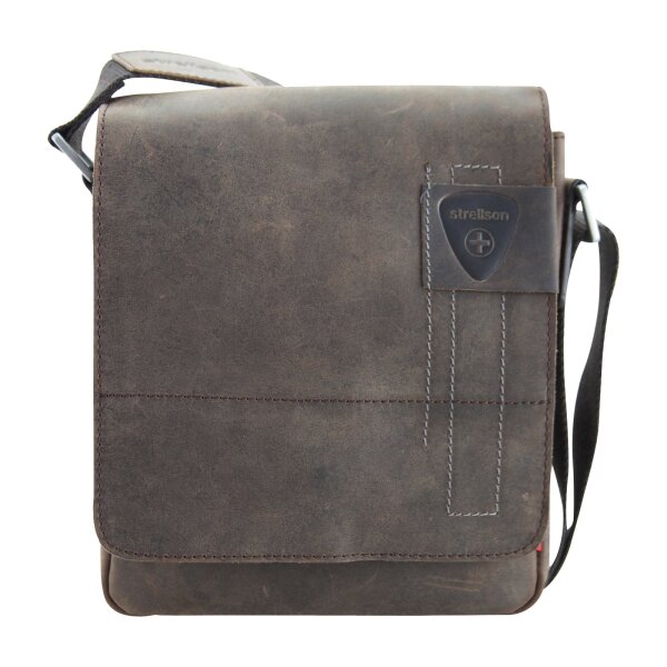 Strellson Herren Umhängetasche, echtes Leder - Richmond ShoulderBag XSVF, 23x20x6cm (HxBxT) Braun