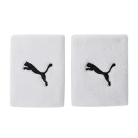PUMA Unisex Wristband long Pack of 2 - Sweatband, Running & Training, Puma Logo White