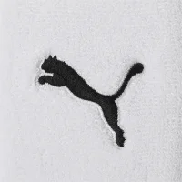 PUMA Unisex Wristband long Pack of 2 - Sweatband, Running & Training, Puma Logo White