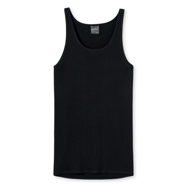 SCHIESSER Mens Undershirt - Sport Jacket, without sleeves, Original Rib, plain Black S (Small)