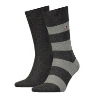TOMMY HILFIGER Herren Socken, 2er Pack - Rugby Sock, Strümpfe, Streifen, uni/gestreift