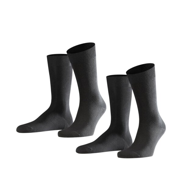 FALKE Herren Socken Swing - Herren, Strümpfe, Unifarben, 39-46, Vorteilspack Schwarz 43-46 2er Pack