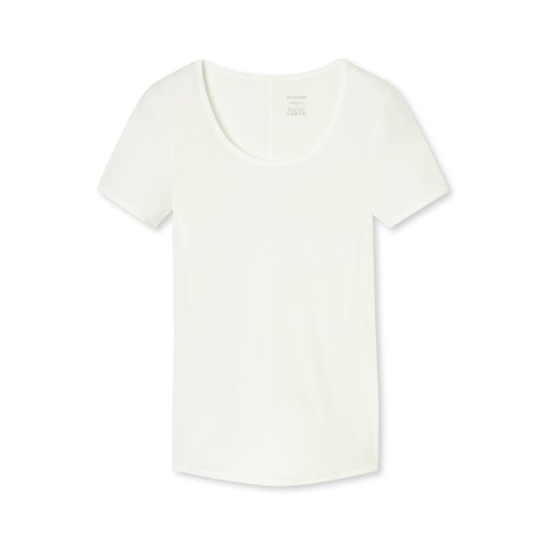 SCHIESSER Damen T-Shirt - Rundhals, Unterhemd, Personal Fit, Basic, Stretch Weiß M
