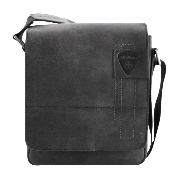 Strellson Herren Umhängetasche, echtes Leder - Richmond ShoulderBag XSVF, 23x20x6cm (HxBxT) Schwarz