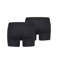Levis Herren Boxershorts, 2er Pack - Solid Basic Boxer, Logobund Schwarz L