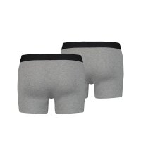Levis Mens Solid Basic Boxer, Pack of 2, Boxer Shorts, Logo Waistband Grey S (Small)
