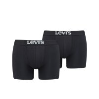 Levis Herren Boxershorts, Vorteilspack - Solid Basic Boxer, Logobund,  Schwarz S 2er Pack (1 x 2P)