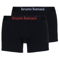 bruno banani Herren Boxershorts, 2er Pack - Flowing, Baumwolle Schwarz/Logo XXL (XX-Large)