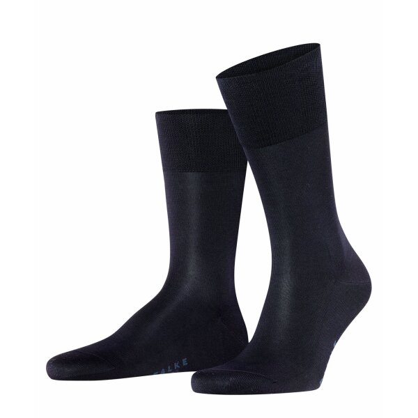 FALKE mens socks - Tiago, stockings, plain colours, cotton, 41-48, economy pack Dark Blue 8.5-9.5 UK 2er Pack (2x 1P)