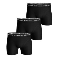 BJÖRN BORG Herren Boxershorts 3er Pack - Pants, Cotton Stretch, Logobund schwarz S