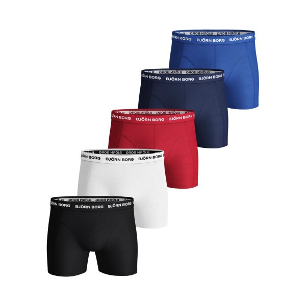 BJÖRN BORG Herren Boxershorts 5er Pack - Pants, Cotton Stretch, Logobund